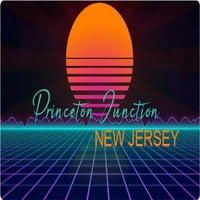 Princeton Junction New Jersey Vinil Decal Stiker Retro Neon Dizajn