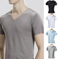 Muška bežama majica Brzi suhi kratki rukav V-izrez udobnu sportsku majicu casual bluza za vaše svakodnevno