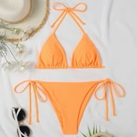 U novim narančastim kupaćem kostimu bez naramenica sa podlogom za prsa i bez čelika Podrška modnom kravatu