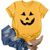 Ženski vrhovi Halloween smiješni pokloni Smile jeseni zimske majice za žene tiskano žuto xl