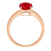 2.0ct ovalni rez simulirani turmalin 18K ružičasto zlato Angažovane prstene veličine 6.5
