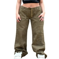 Ženske pantalone sa džepovima, čvrstim veznim cvijećem uzorak hlače za patchwork hlače