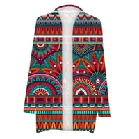 Ljetna ušteda odjeća Loopsun zimski kaputi jakna za žene, ženski etnički retro-tisak labavi dugih rukava