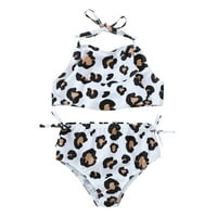 Binweede Toddler Baby Girls Bikini Set Leopard Suncokret Ispiši dva kupaća kostima Halter kupaći odijelo