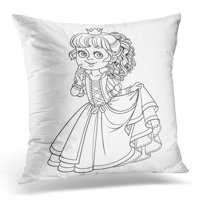 Nacrtajte lijepu princezu nacrtane za bojanje knjiga na bijelom djelatnosti jastučni jastučni jastučni