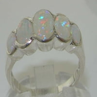 Britanci napravio je 10k bijelo zlato Real Pravinsko originalno Opal ženski prsten - Veličine Opcije - Veličina 8.25