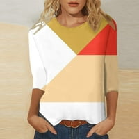 Bluze za žensku rukav na vratu Modna košulja Geometrijski tiskani pulover vrhovi labavi fit tees vrhovi