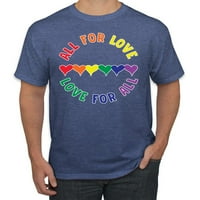 Sve za ljubav ljubav za sve LGBTQ Rainbow Pride LGBT Pride Muška grafička majica, Heather Crna, velika