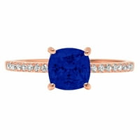 2.7ct rez jastuka simulirani plavi safir 18K ružičasto zlato Angažovane prstene veličine 8.5