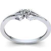 Natural 1 4CT okrugli rez Diamond Dame Dame Bridal Solitaire Angažman prsten Čvrsta 14k ruža, bijela