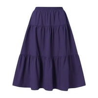 Franhais Žene Ležerne su ležerne suknje, pune boje naglih elastičnih elastičnih struka labavih vaknja,