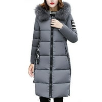 Ženska dugačka jakna zimska kapuljača maxi kaput niz jaknu kaput srednje duljina zadebljana parka za