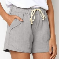 Ljetne casual šorc trackstring sa džepovima obrezane čvrste boje Ženske kratke hlače sivi xl