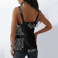 Relanfenk ženski modni rukavac bez rukava V-izrez tiskani vrhovi TEE Vest rezervoar Top majica Žene