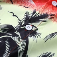 Floleo vrhovi čišćenje muškaraca Havajska majica na plaži s kratkim rukavima Ispisana ljetna casual