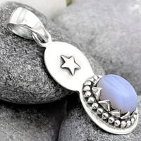 Zvezda Desiregem - prirodna plava čipka agate sterling srebrni za odrasle žene Privjesak nakit SDP67566