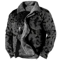 Odjeća za kaput muške Hallowee Print Fleece zadebljani kaput jaknu Muški povremeni modni topli kaput
