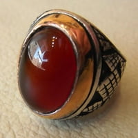 Crveni oni muški prsten, prirodni crveni nakit, nakit, srebrni nakit, srebrni prsten, rođendanski poklon,