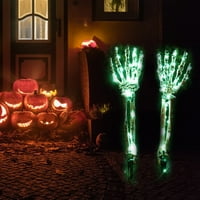 Tiitstoy Halloween ukrasi, ručno puzanje iz zemlje LED žarulje, kostur ručno oružje Vrtni svjetla, Horroween