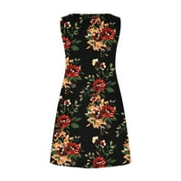 Ljetne haljine za žene plaža cvjetna masirt sundress casual džepovi Boho tenk haljina vina m