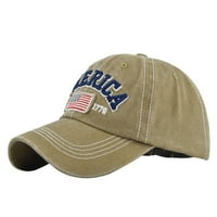 Khaki Unise Womens Muška ljetna bejzbol kapa šeširka USA zastava Podesive vezene čišćene sunce pamučne