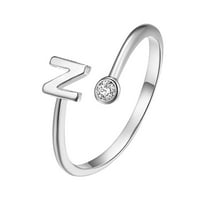 Lowrofile prstenovi za žene Djevojke sposobno postavljene u otvaranjem srebra s dijamantnim poklonima