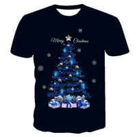 Auroural Muns T-majice, Ležerne prilike, sretan božićni božićni drvci 3D digitalni ispis Pulover okrugli