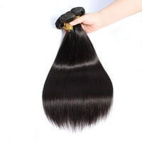 Brazilska djevičanska kosa ravna ljudska kosa tkanja neobrađene ljudske kose snopove ravne remy ekstenzije za kosu prirodna crna (20 22 24