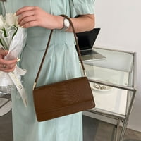 Ženska torba za križanje, veštačka kožna torba na rame, stilskarska torba za ruke - smeđa