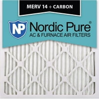 Nordic Pure 15x15X1ExactCustomM14-C- Concal Merv plus Carbon Carbon Filters Filters, in. Od 6
