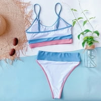 Yiwula Žene čvrsti push up Visoki rezni viši struk Halter Bikini set dva kupaće kostimu za žene