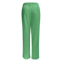 Caicj hlače za žene ženske kosinske džepove teretnog hlača, casual visoki struk tkaninu hlače zelena,