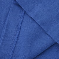 Vremenska ljetna ženska ženska ovratnica na dugih rukava s dugim rukavima FIT Bluza + kamisole bez rukava + hlače za hlače, plava, s