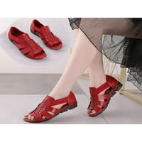 Žene Ležerne cipele Ljeto ravna sandala na sandalama Ručno šivanje stana cipele Žene elastične kaiševe