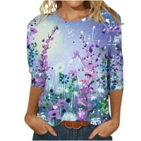 Žene ležerne majice Ljetni modni kratki rukav ženski vrhovi Vintage cvjetni tens trendy odjeća posada