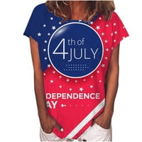 ERSAZI Dan nezavisnosti Četvrti jul Žensko povremeni tisak kratkih rukava majica s majicom za majicu