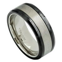 Udobnost fit titanijumski vjenčani vend četkani centar Crni keramički prsten za ivice