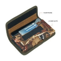 Luxmo horizontalna torbica [slotovi kartica] Čvrsti najlonski telefon za nošenje kaiševa za futrolu