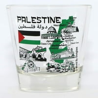 Palestinske znamenitosti i ikone kolaž za pucanje stakla ...