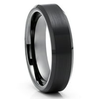Black Tungsten Vjenčani prsten, vjenčani prsten, volfran karbidni prsten, zaručni prsten, gunmetal