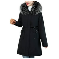 SNGXGN ženska jakna ženskog usjeva casual anorak putni planinarski kaputi zimski jakne za žene, crna,