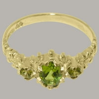 Britanci napravio je 10k žuto zlato prirodni peridot ženski prsten izjave - Veličine opcije - veličina