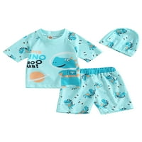 Toddler Boys kupaće kostime Outfit setovi kratkih rukava dinosaurus tiho + casual šorc + šešir