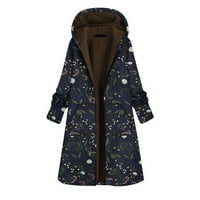 Tking modni ženski vintage vintage od pamučne jakne sa jaknom sa kapuljačom sa kapuljačom duge baršunaste