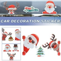 Božićne reflektirajuće santa svjetlosne naljepnice hladnjak magnetni naljepnici dekor automobila