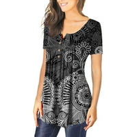 Pntutb ženske tunike vrhovi cvjetni tasteri za ispis plus veličina majica