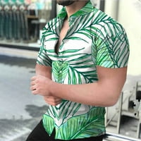 Apepal Men Casual V-izrez tiskane havajske majice casual majice na plaži kratkih rukava za muškarce,