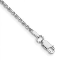 Sterling srebrni rodijumski dijamantni lanac uže za konop u. Narukvica
