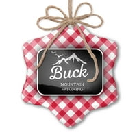 Ornament tiskani jedno obostrane planine Chalkboard Buck Planina - Wyoming Božić Neonblond
