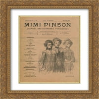 Theophile Steinlen Matted Gold Ornate uramljena umjetnost Print 'Mimi Pinson'